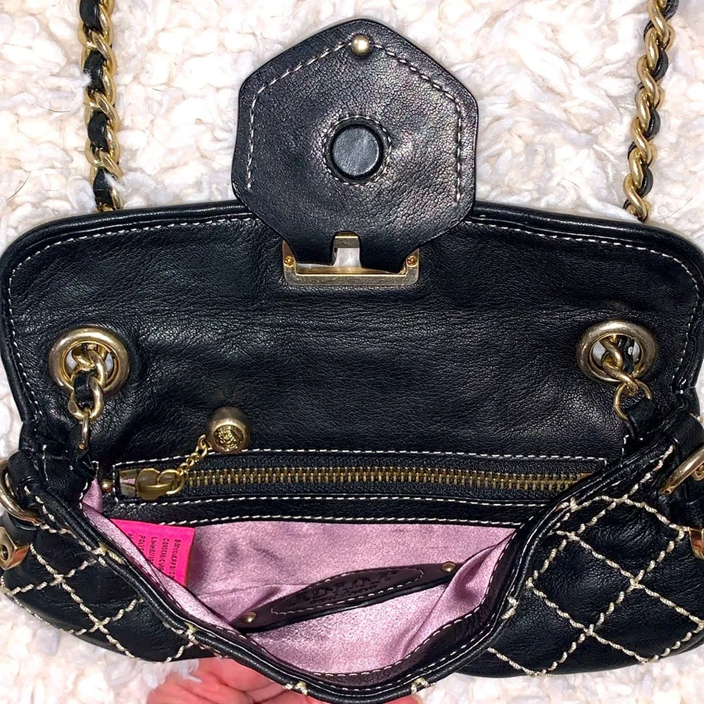 Vintage Y2K Juicy Couture Wild Stitch Quilted Leather Crossbody Bag Rare